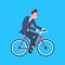 Business Man Riding Bicycle Office Worker Businessman Isolated