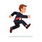 Business man running and jumping