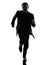 Business man running silhouette