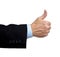 Business man\'s hand with a thumbs up