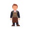 Business man standing in craftsman working apron