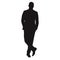 Business man standing with crossed legs, isolated vector silhouette. People at work