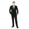 Business man standing in dark suit