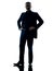 Business man standing silhouette isolated