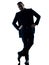 Business man standing silhouette isolated