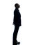 Business man standing silhouette isolated