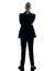 Business man standing thinking isolated