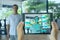 Business man use augmented mixed virtual reality integrate artificial intelligence combine deep, machine learning, digital twin, 5