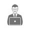 Business man vector icon symbol, office, communication