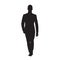 Business man walking in suit, isolated vector silhouette, front view