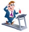 Business Man Walking on A Treadmill