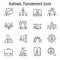 Business management, Business administration icon set in thin line style