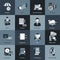 Business and management icon set. Icons for website development and mobile phone services and apps.