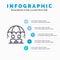 Business, Management, Modern, Risk Line icon with 5 steps presentation infographics Background