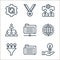 business marketing line icons. linear set. quality vector line set such as solution, folder, filter, global marketing, sharing
