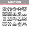 Business Meeting Conference Icons Set Vector