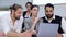 Business Meeting. People Working On Computer In Modern Office