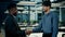 Business meeting two colleagues men shake hands at office accept project teamwork male partnership indian businessman
