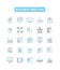 Business meeting vector line icons set. Business, Meeting, Conference, Client, Agenda, Group, Strategy illustration