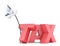 Business men jumping over \'TAX\' sign using high pole. Isolated. Contains clipping path