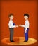 Business men shaking hands good background