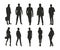 Business men and women, group of isolated business people vector silhouettes