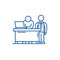 Business mentor line icon concept. Business mentor flat  vector symbol, sign, outline illustration.