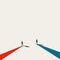 Business merger and partnership vector concept. Symbol of cooperation, integration. Minimal illustration.