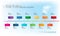 Business Minimal year plan infographic design template twelve colorful elements.