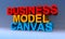 Business model canvas on blue