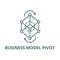 Business model pivot line icon, vector. Business model pivot outline sign, concept symbol, flat illustration