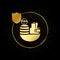 business, money, insurance, robbery gold icon. Vector illustration of golden particle background