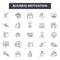 Business motivation line icons, signs, vector set, outline illustration concept