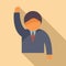 Business motivational speaker icon flat vector. Speech orator