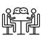 Business negotiation icon, outline style