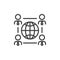 Business networking line icon