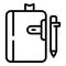 Business notebook icon, outline style