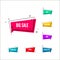 Business offers banner. Color retail lables. Colorful bubble with promotion text. Set of geometric promo template. Vector