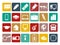 Business Office Education Tool Equipment Colorful Square Icon