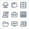 business and office line icons. linear set. quality vector line set such as contract, analysis, folder, file folder, briefcase,