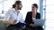 Business Office. Man And Woman Working At Computer