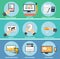 Business, office and marketing items icons.