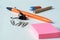 Business, office supplies. Office, paper self-adhesive