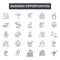 Business opportunities line icons, signs, vector set, outline illustration concept