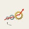 Business optimization, process automation vector concept. Symbol of growth, success, saving money, time. Minimal design