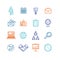 Business Outline Colorful Icons Set. Vector