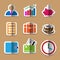 Business paper fold icons set