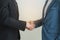 Business partner shaking hands after done deal