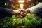 Business Partners' Handshake with Vegetable Farmer. AI