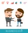 Business partners handshaking - Business people shaking hands, modern flat icon
